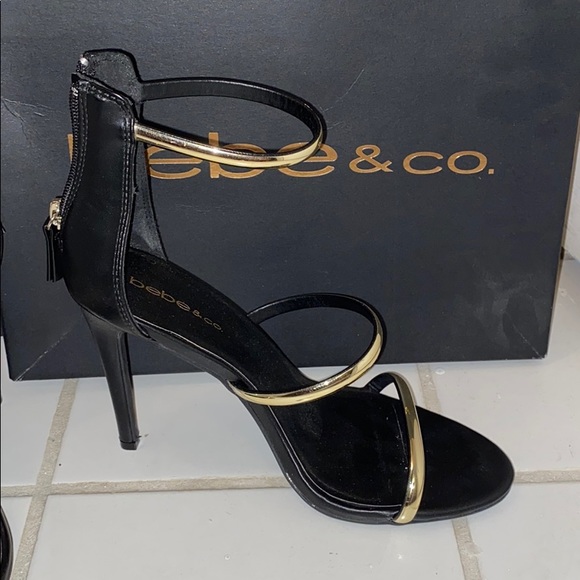 Gold Sandal Heels - Picture 2 of 4